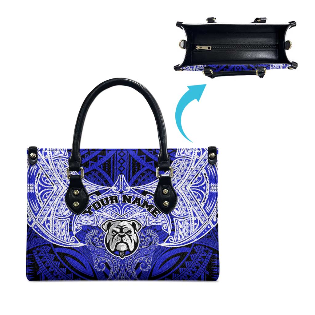 Personalized Canterbury-Bankstown Bulldogs Leather Bag Polynesian Tribal Pattern Style