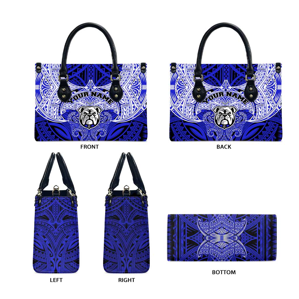 Personalized Canterbury-Bankstown Bulldogs Leather Bag Polynesian Tribal Pattern Style