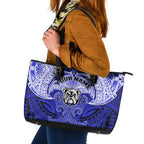 Personalized Canterbury-Bankstown Bulldogs Leather Tote Bag Polynesian Tribal Pattern Style