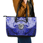 Personalized Canterbury-Bankstown Bulldogs Leather Tote Bag Polynesian Tribal Pattern Style