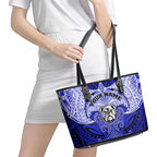 Personalized Canterbury-Bankstown Bulldogs Leather Tote Bag Polynesian Tribal Pattern Style