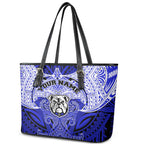 Personalized Canterbury-Bankstown Bulldogs Leather Tote Bag Polynesian Tribal Pattern Style