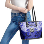 Personalized Canterbury-Bankstown Bulldogs Leather Tote Bag Polynesian Tribal Pattern Style