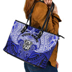 Personalized Canterbury-Bankstown Bulldogs Leather Tote Bag Polynesian Tribal Pattern Style