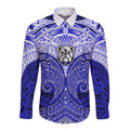 Personalized Canterbury-Bankstown Bulldogs Long Sleeve Button Shirt Polynesian Tribal Pattern Style