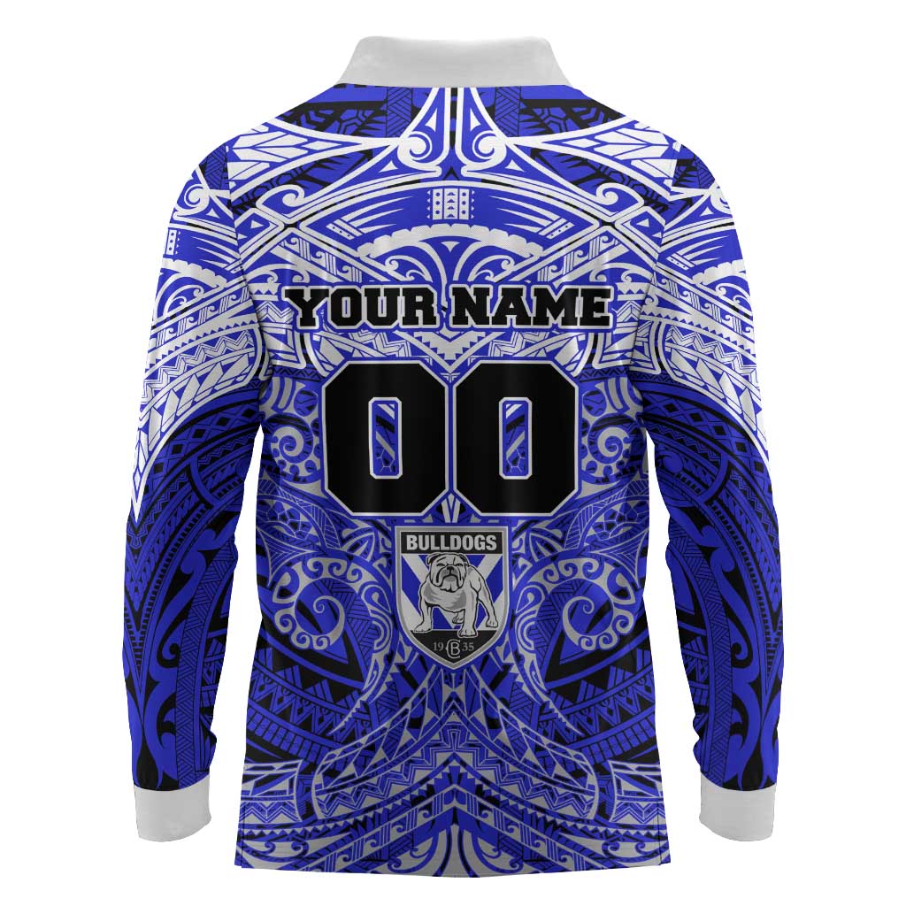 Personalized Canterbury-Bankstown Bulldogs Long Sleeve Polo Shirt Polynesian Tribal Pattern Style