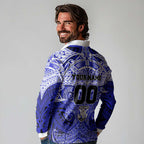 Personalized Canterbury-Bankstown Bulldogs Long Sleeve Polo Shirt Polynesian Tribal Pattern Style