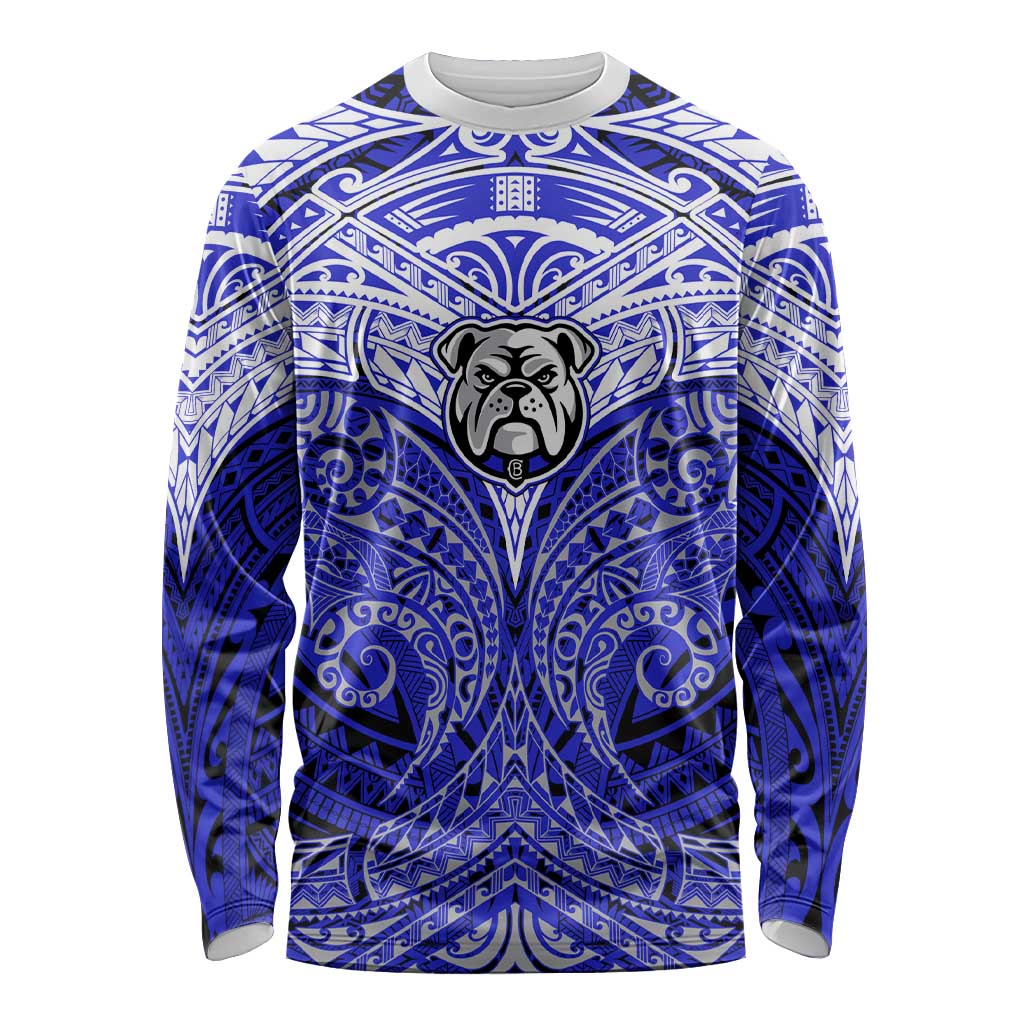 Personalized Canterbury-Bankstown Bulldogs Long Sleeve Shirt Polynesian Tribal Pattern Style