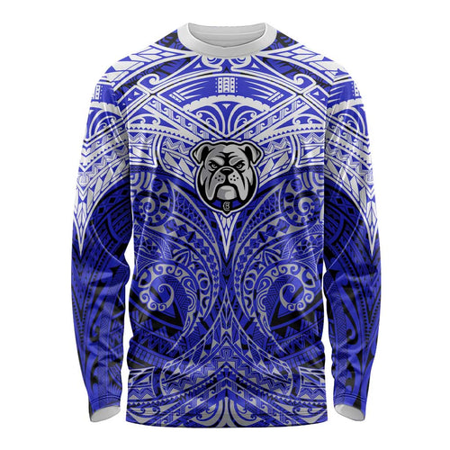 Personalized Canterbury-Bankstown Bulldogs Long Sleeve Shirt Polynesian Tribal Pattern Style
