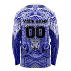 Personalized Canterbury-Bankstown Bulldogs Long Sleeve Shirt Polynesian Tribal Pattern Style