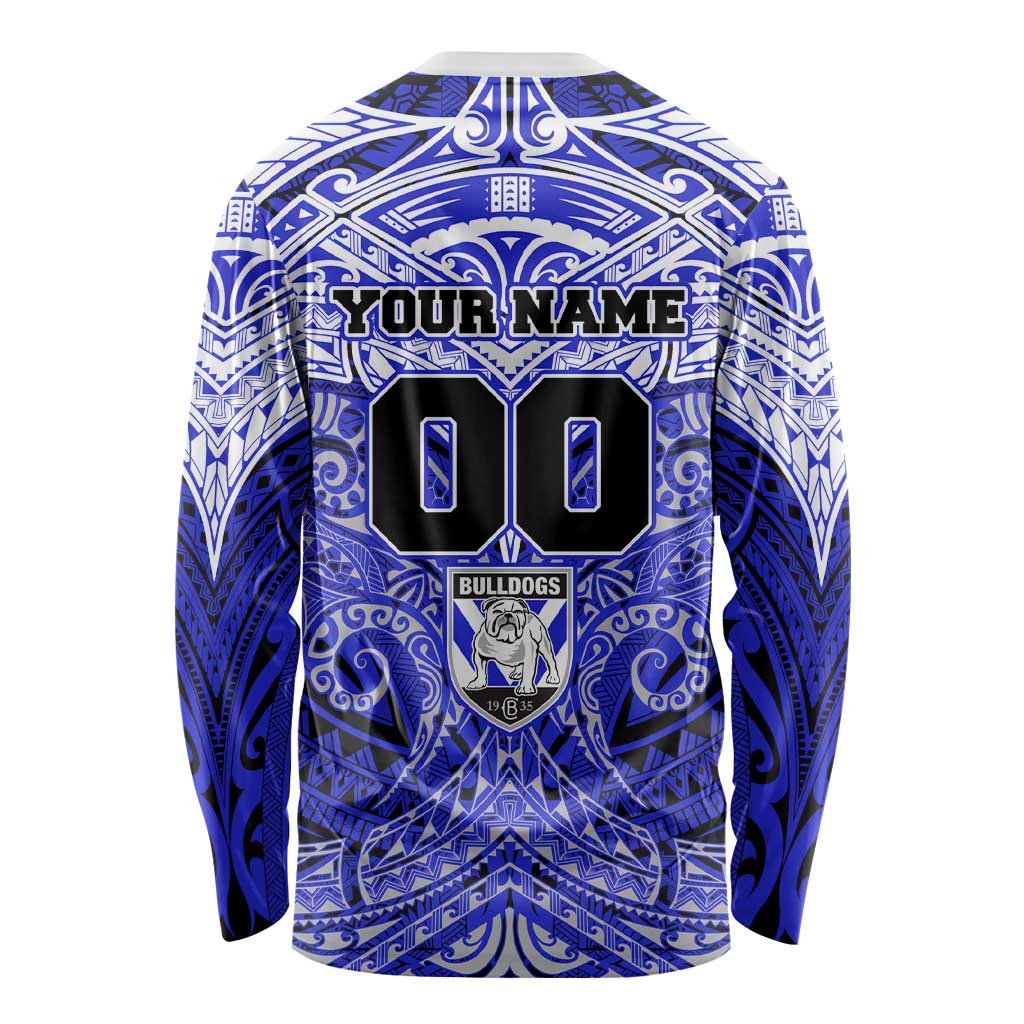 Personalized Canterbury-Bankstown Bulldogs Long Sleeve Shirt Polynesian Tribal Pattern Style