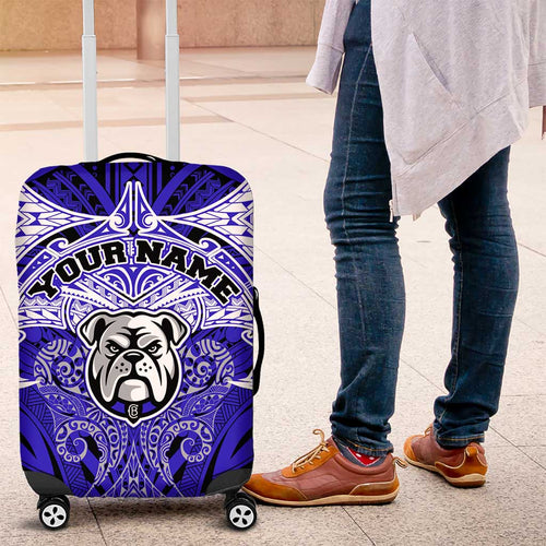 Personalized Canterbury-Bankstown Bulldogs Luggage Cover Polynesian Tribal Pattern Style