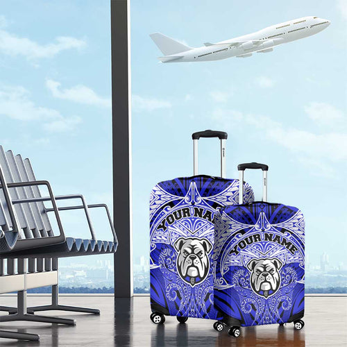 Personalized Canterbury-Bankstown Bulldogs Luggage Cover Polynesian Tribal Pattern Style