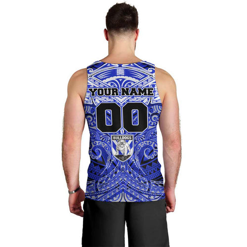 Personalized Canterbury-Bankstown Bulldogs Men Tank Top Polynesian Tribal Pattern Style