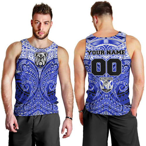 Personalized Canterbury-Bankstown Bulldogs Men Tank Top Polynesian Tribal Pattern Style