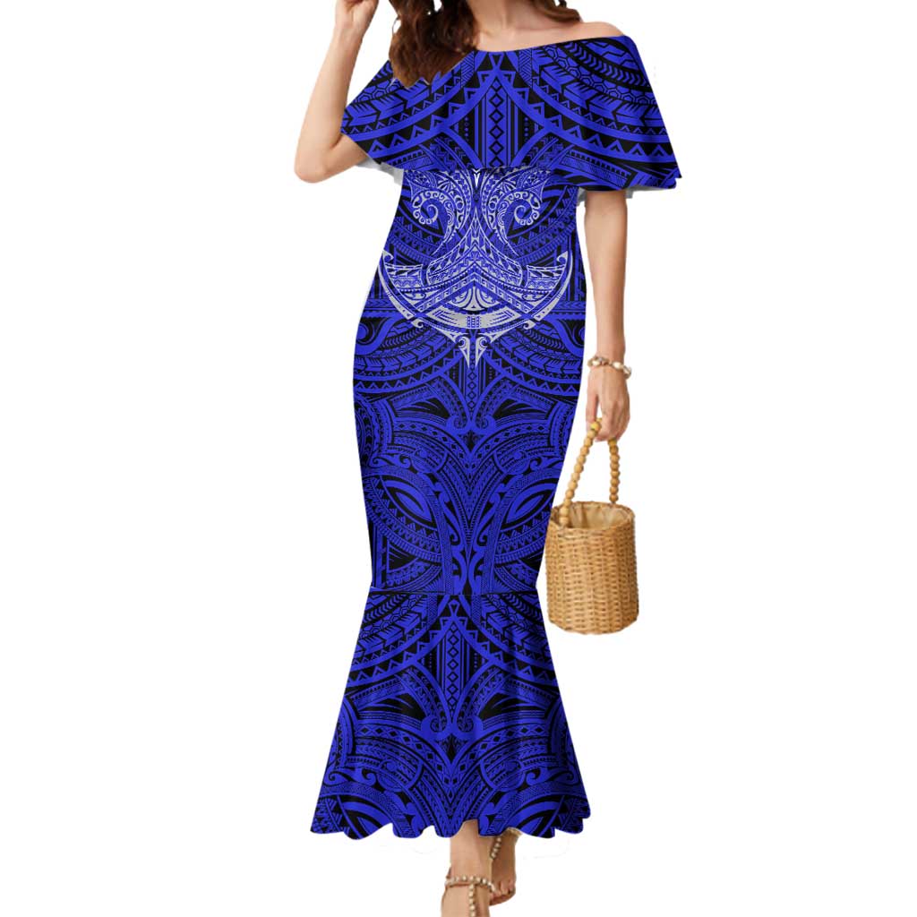 Personalized Canterbury-Bankstown Bulldogs Mermaid Dress Polynesian Tribal Pattern Style