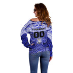 Personalized Canterbury-Bankstown Bulldogs Off Shoulder Sweater Polynesian Tribal Pattern Style
