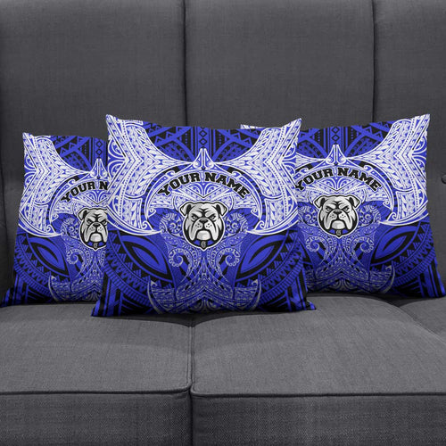 Personalized Canterbury-Bankstown Bulldogs Pillow Cover Polynesian Tribal Pattern Style