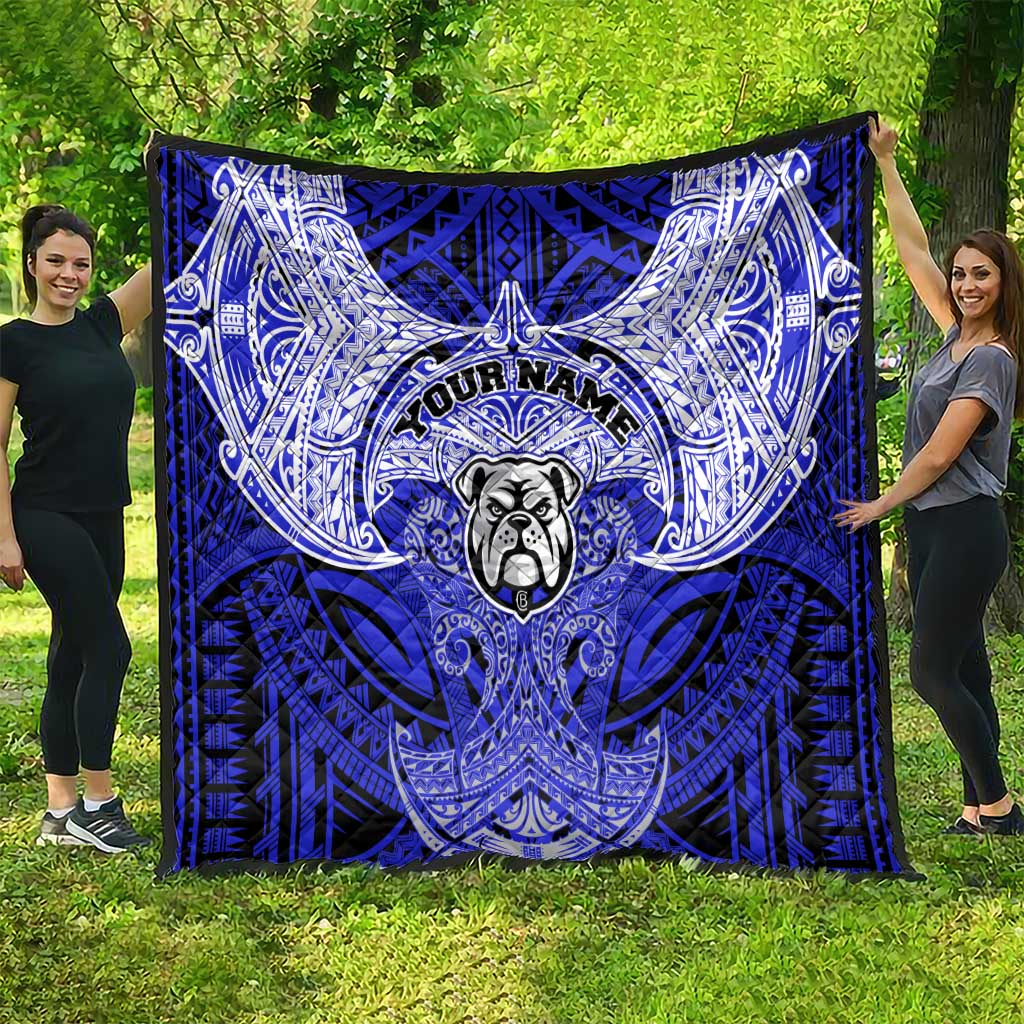 Personalized Canterbury-Bankstown Bulldogs Quilt Polynesian Tribal Pattern Style