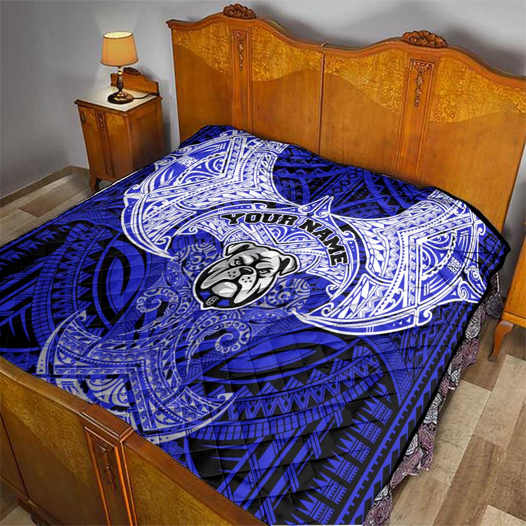 Personalized Canterbury-Bankstown Bulldogs Quilt Polynesian Tribal Pattern Style