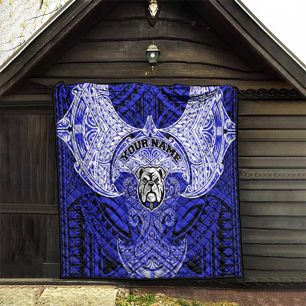 Personalized Canterbury-Bankstown Bulldogs Quilt Polynesian Tribal Pattern Style