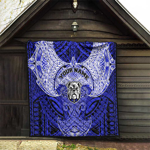 Personalized Canterbury-Bankstown Bulldogs Quilt Polynesian Tribal Pattern Style