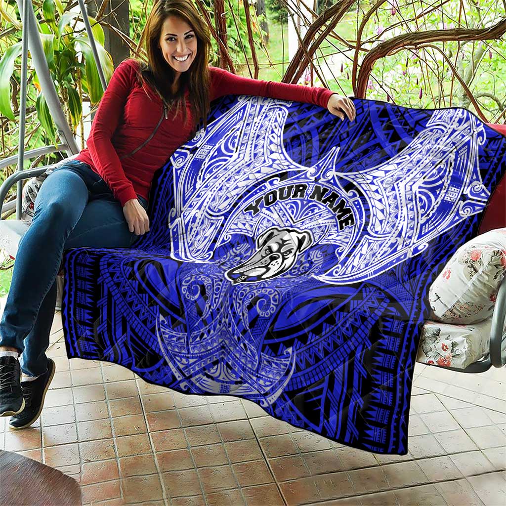 Personalized Canterbury-Bankstown Bulldogs Quilt Polynesian Tribal Pattern Style