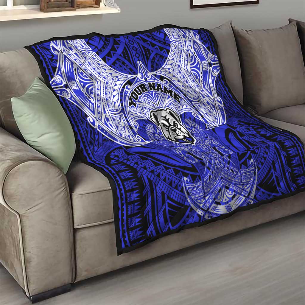 Personalized Canterbury-Bankstown Bulldogs Quilt Polynesian Tribal Pattern Style