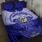 Personalized Canterbury-Bankstown Bulldogs Quilt Bed Set Polynesian Tribal Pattern Style