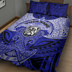 Personalized Canterbury-Bankstown Bulldogs Quilt Bed Set Polynesian Tribal Pattern Style