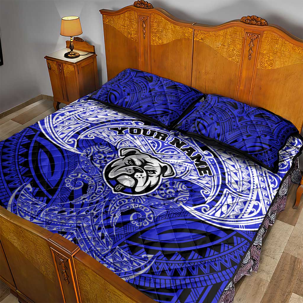 Personalized Canterbury-Bankstown Bulldogs Quilt Bed Set Polynesian Tribal Pattern Style