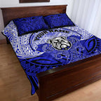 Personalized Canterbury-Bankstown Bulldogs Quilt Bed Set Polynesian Tribal Pattern Style