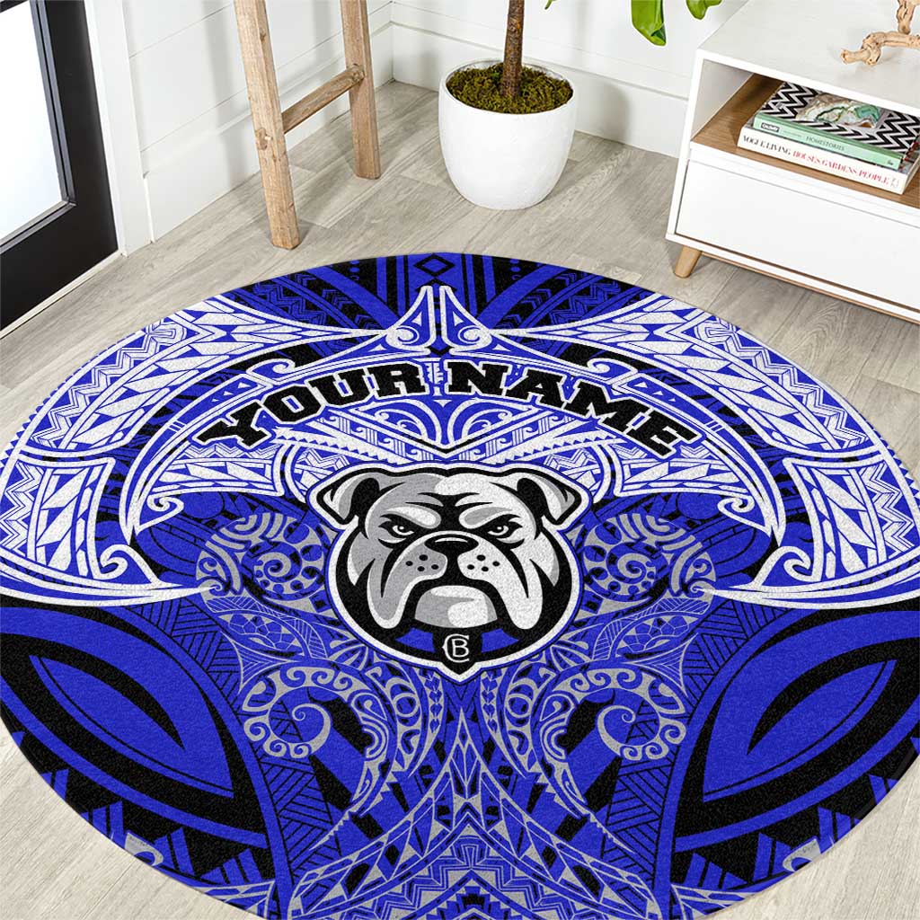 Personalized Canterbury-Bankstown Bulldogs Round Carpet Polynesian Tribal Pattern Style