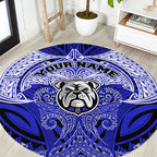 Personalized Canterbury-Bankstown Bulldogs Round Carpet Polynesian Tribal Pattern Style