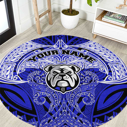 Personalized Canterbury-Bankstown Bulldogs Round Carpet Polynesian Tribal Pattern Style