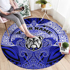 Personalized Canterbury-Bankstown Bulldogs Round Carpet Polynesian Tribal Pattern Style
