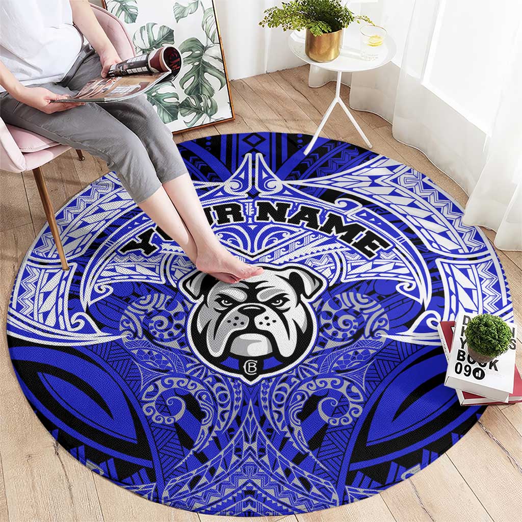 Personalized Canterbury-Bankstown Bulldogs Round Carpet Polynesian Tribal Pattern Style