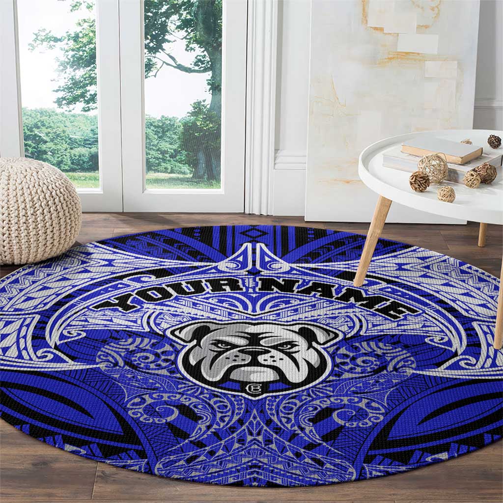 Personalized Canterbury-Bankstown Bulldogs Round Carpet Polynesian Tribal Pattern Style