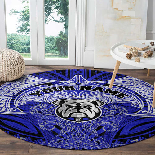 Personalized Canterbury-Bankstown Bulldogs Round Carpet Polynesian Tribal Pattern Style