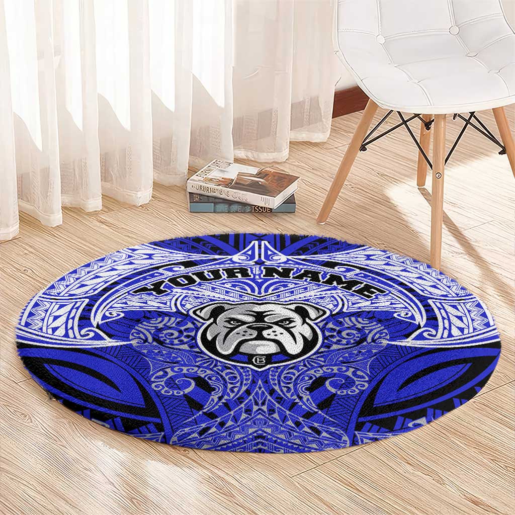 Personalized Canterbury-Bankstown Bulldogs Round Carpet Polynesian Tribal Pattern Style