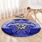 Personalized Canterbury-Bankstown Bulldogs Round Carpet Polynesian Tribal Pattern Style