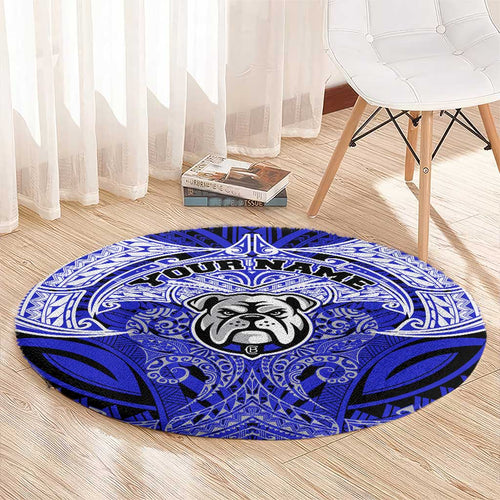 Personalized Canterbury-Bankstown Bulldogs Round Carpet Polynesian Tribal Pattern Style