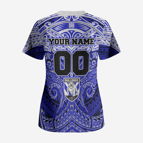 Personalized Canterbury-Bankstown Bulldogs Scrub Top Polynesian Tribal Pattern Style