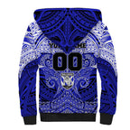 Personalized Canterbury-Bankstown Bulldogs Sherpa Hoodie Polynesian Tribal Pattern Style