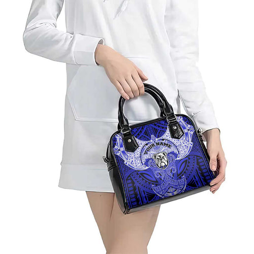 Personalized Canterbury-Bankstown Bulldogs Shoulder Handbag Polynesian Tribal Pattern Style