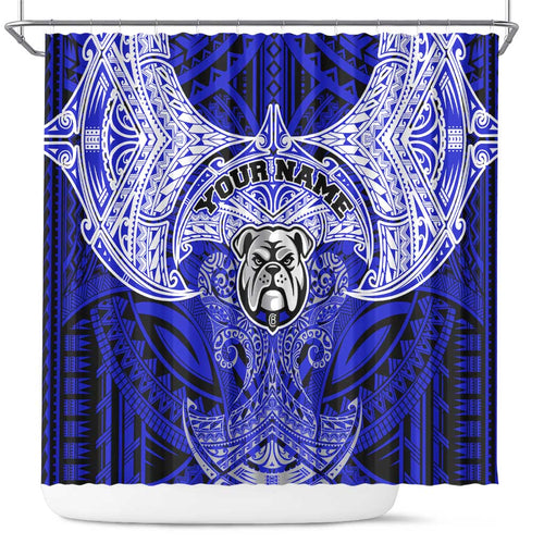 Personalized Canterbury-Bankstown Bulldogs Shower Curtain Polynesian Tribal Pattern Style