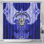 Personalized Canterbury-Bankstown Bulldogs Shower Curtain Polynesian Tribal Pattern Style