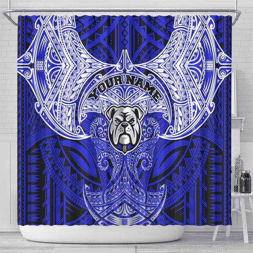 Personalized Canterbury-Bankstown Bulldogs Shower Curtain Polynesian Tribal Pattern Style