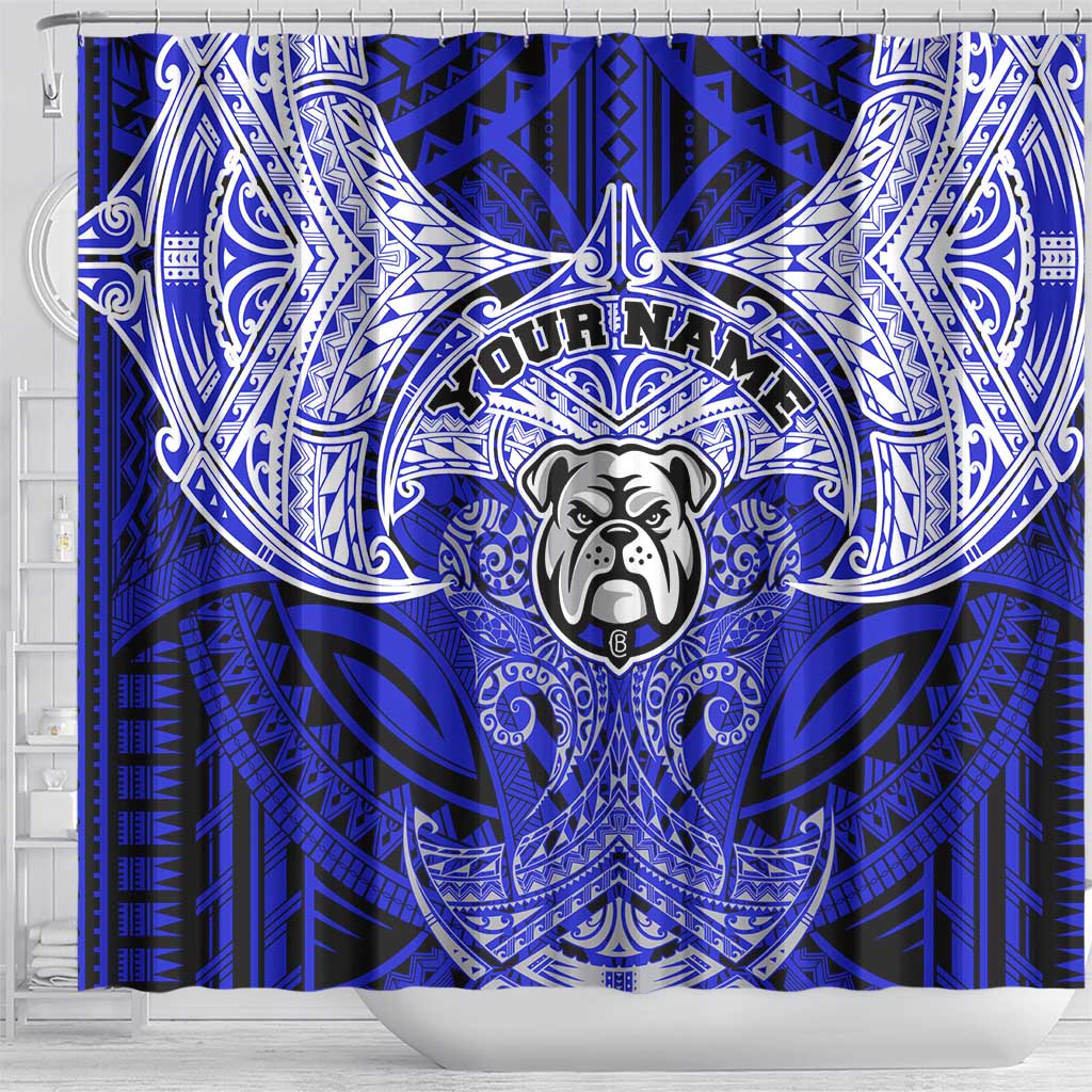 Personalized Canterbury-Bankstown Bulldogs Shower Curtain Polynesian Tribal Pattern Style