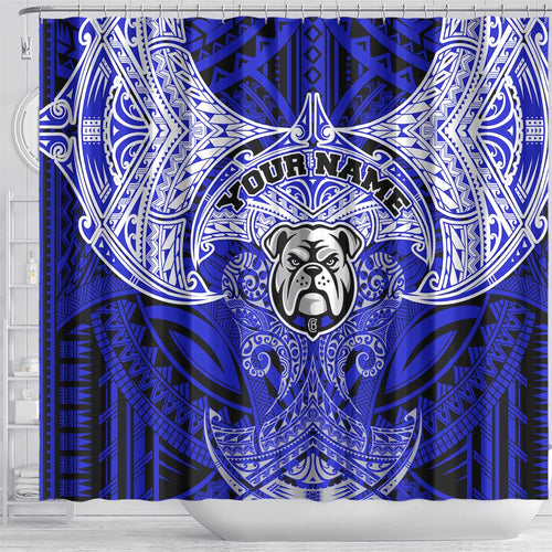 Personalized Canterbury-Bankstown Bulldogs Shower Curtain Polynesian Tribal Pattern Style